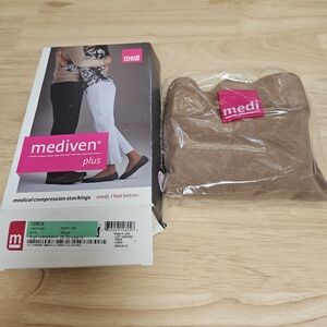 Mediven Plus Thigh W/topband Medical Compression Open Toe Beige Sz IV